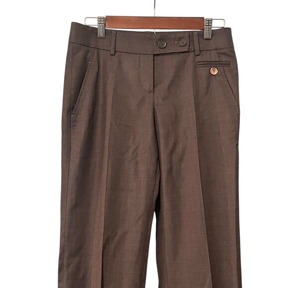 Brunello Cucinelli Brown Straight Leg Wool Pants •Women 4• Made In Italy Career - Picture 2 of 12